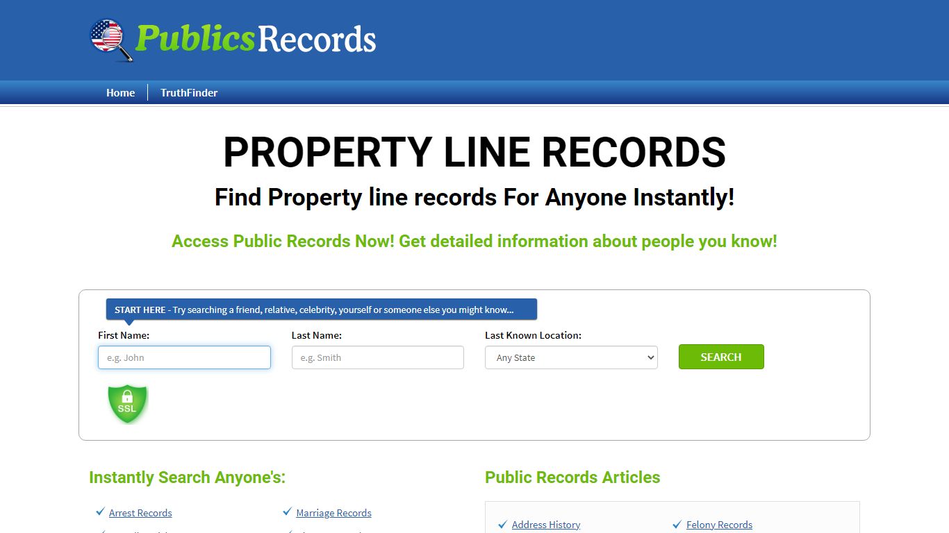 Find Property line records For Anyone Instantly!